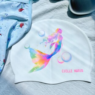 ciellemarin标准版硅胶防水梦幻人鱼儿童游泳帽卡通小头专用泳帽