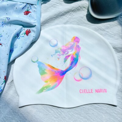 ciellemarin标准版硅胶防水梦幻人鱼儿童游泳帽卡通小头专用泳帽