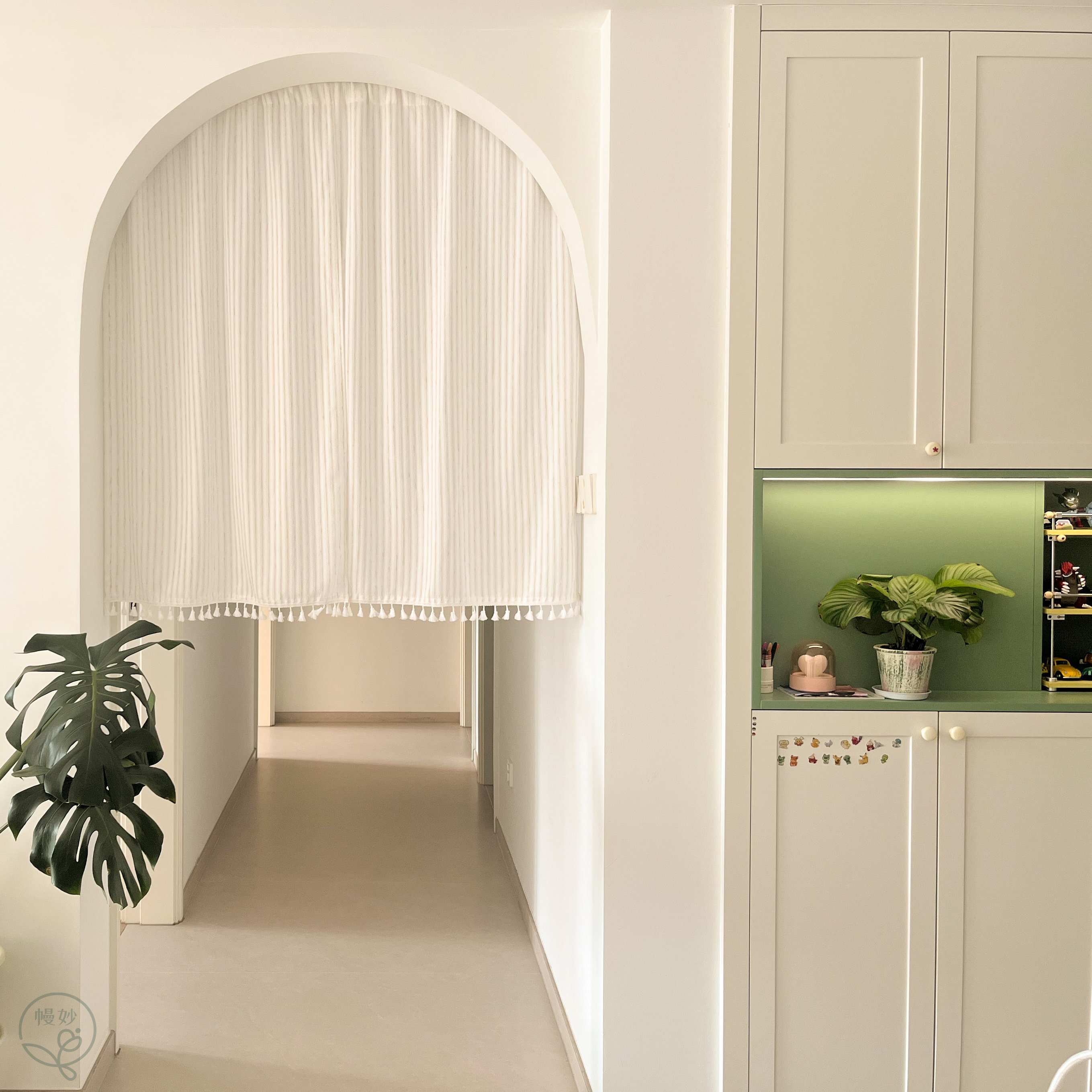 日式门帘简约透气麻隔断遮丑帘半帘厨房短帘柜帘洗衣机帘定制