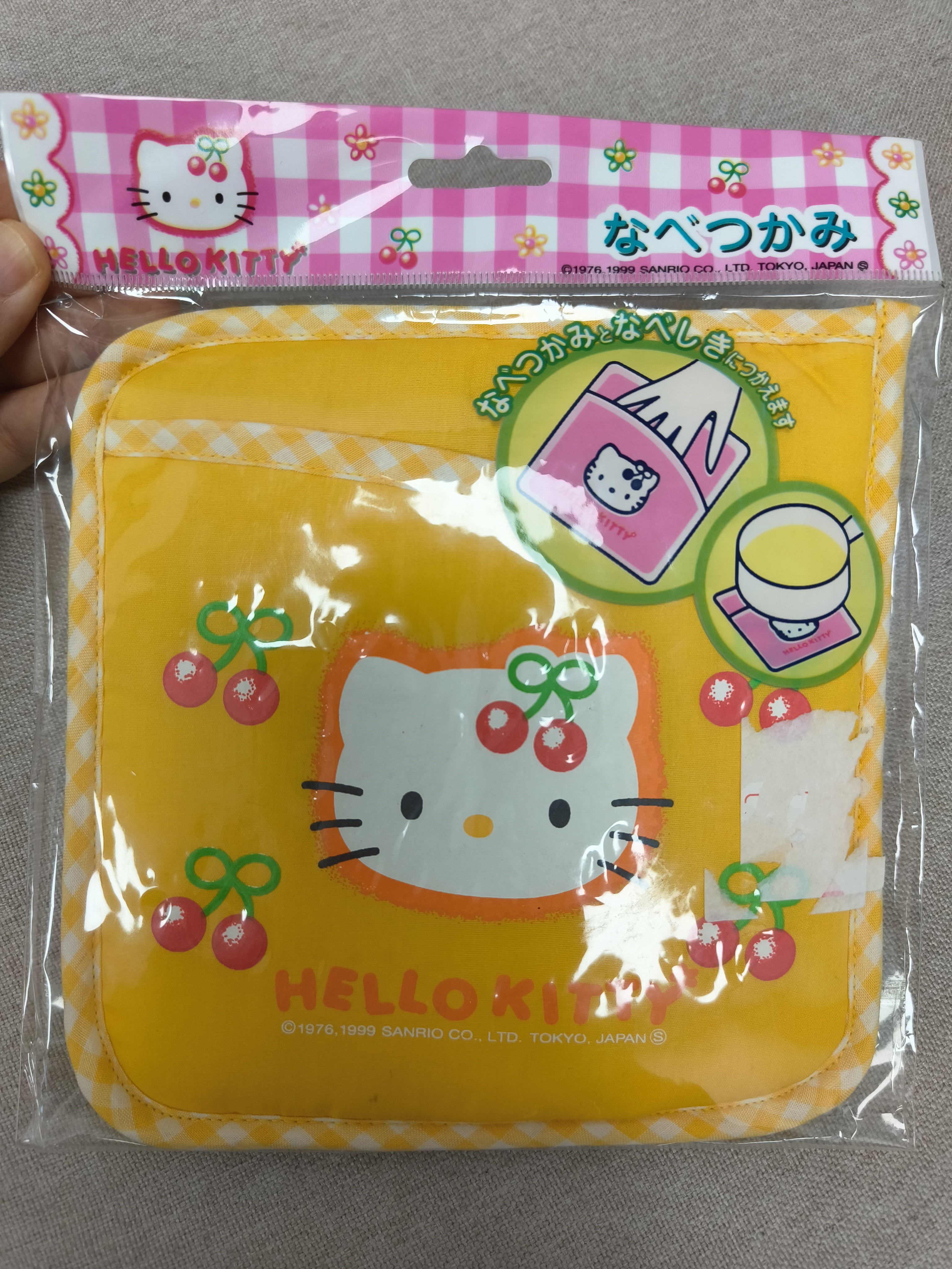 Hellokitty中古稀有樱桃kitty杯垫、餐垫