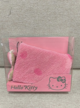 Hello kitty 中古稀有绝版2005年蝴蝶结手机屏幕擦和小毛巾组合