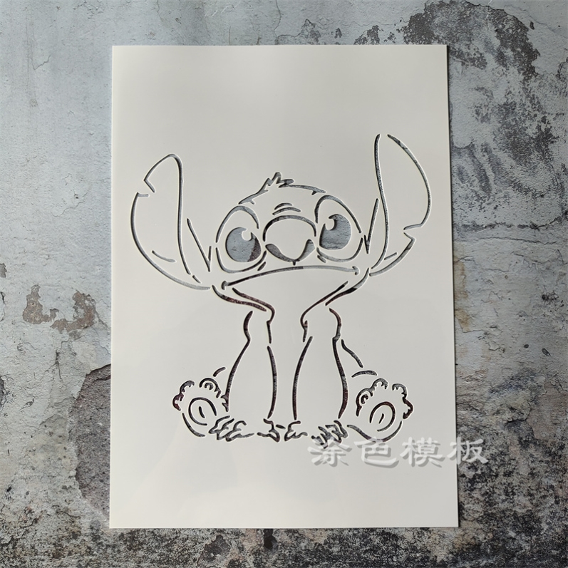 史迪仔 卡通动物创意绘画DIY喷漆画板DIY肌理画镂空模板神器墙绘