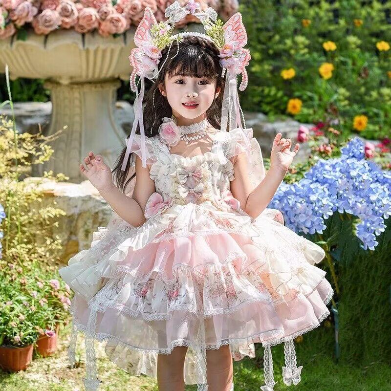女童洛丽塔莫奈花园公主裙夏季