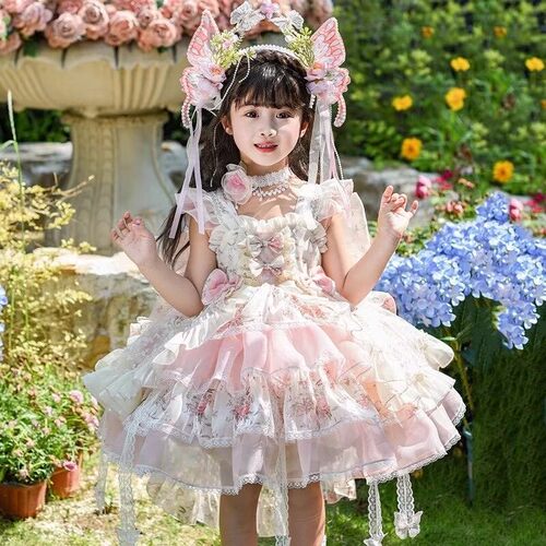女童洛丽塔莫奈花园公主裙夏季