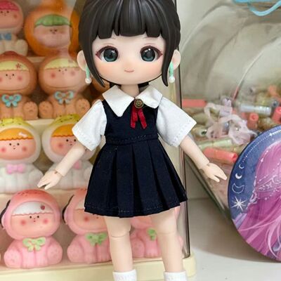 ob11娃衣学院风制服连衣裙短袖甄嬛12分bjd娃娃衣服GSCmolly
