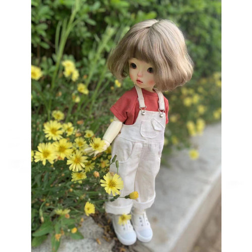 BJD六分娃衣背带裤牛仔裤子T恤6分娃衣30厘米娃娃衣服原创自制