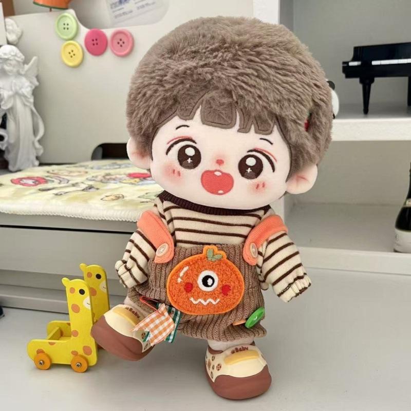 【现货速发】小怪兽背带裤15cm棉花娃娃娃衣可爱毛绒卡通q版正品