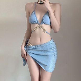 Candygirls人鱼链条三件套绑带纯欲风比基尼女夏性感度假欧美沙滩