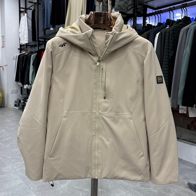 【H家】800蓬极光95绒！户外休闲风连帽羽绒服帅气笔挺保暖4W090A
