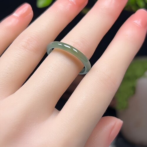 素面A货老坑冰蓝水黄翡戒指