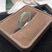 翠缘斋玉石纯天然危地马拉A货翡翠23号20.3mm冰蓝水大圈号戒指