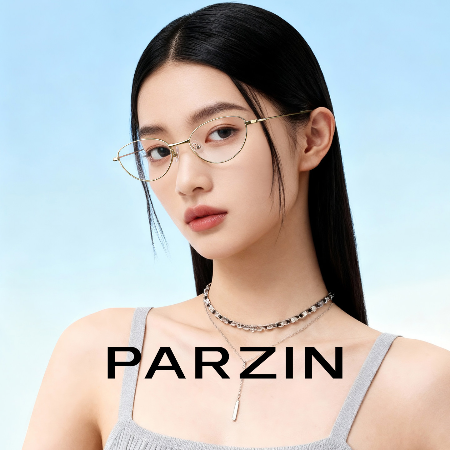 帕森眼镜女2026新款金丝猫眼框钛架修颜可配度数近视镜PZ62239