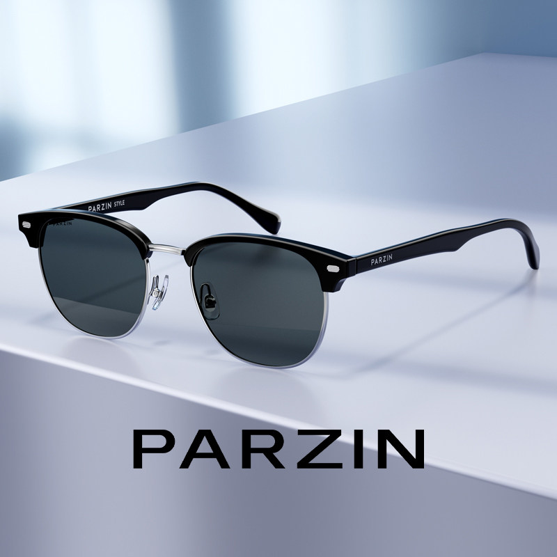 帕森商务眉框太阳镜男复古潮流半框眼镜防紫外线开车墨镜女91521