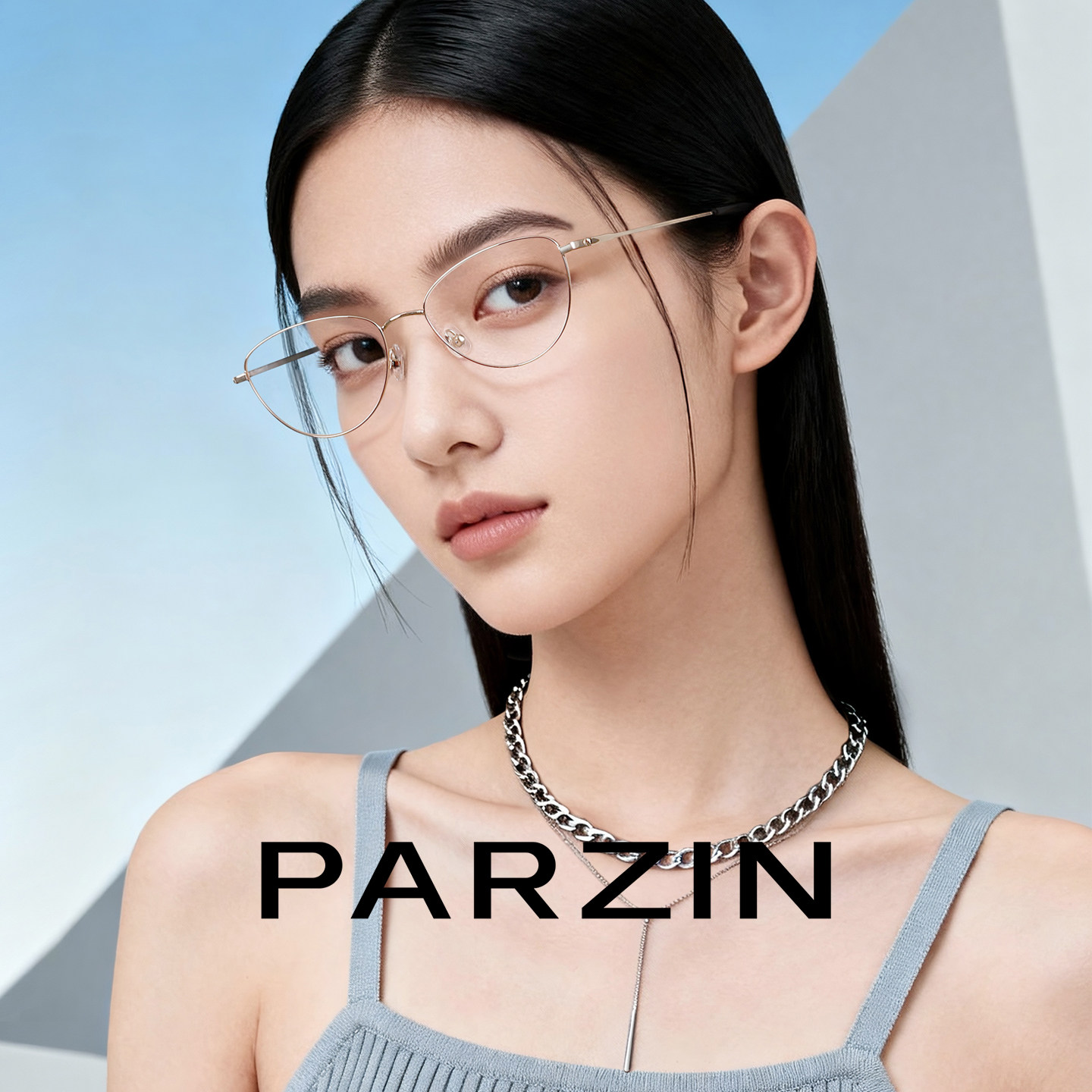 帕森金丝猫眼框眼镜女26年新款时髦显气质素颜近视镜架男PZ62251