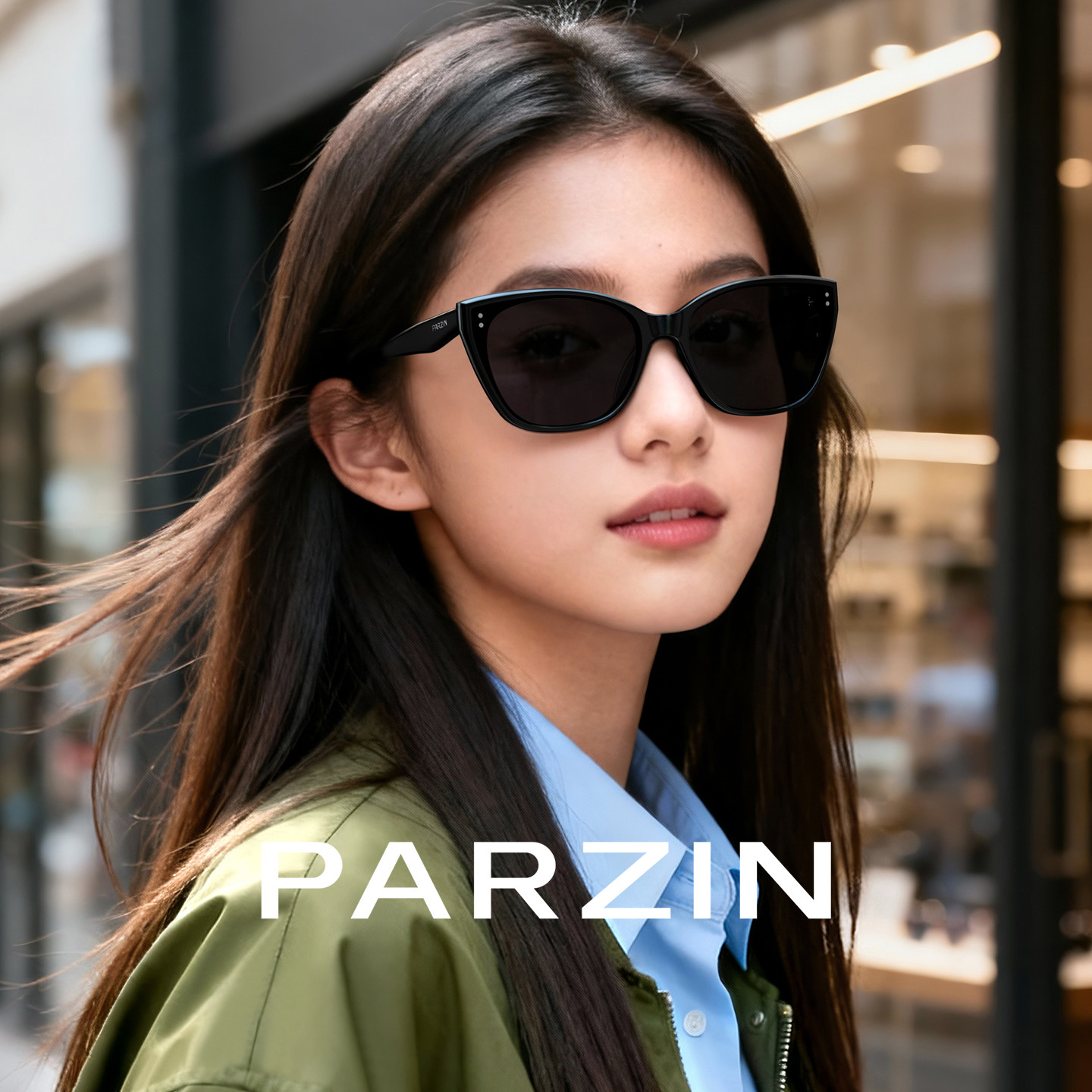 帕森黑超高级感墨镜女26新品加宽猫眼大框显瘦防晒太阳镜男PZ7836