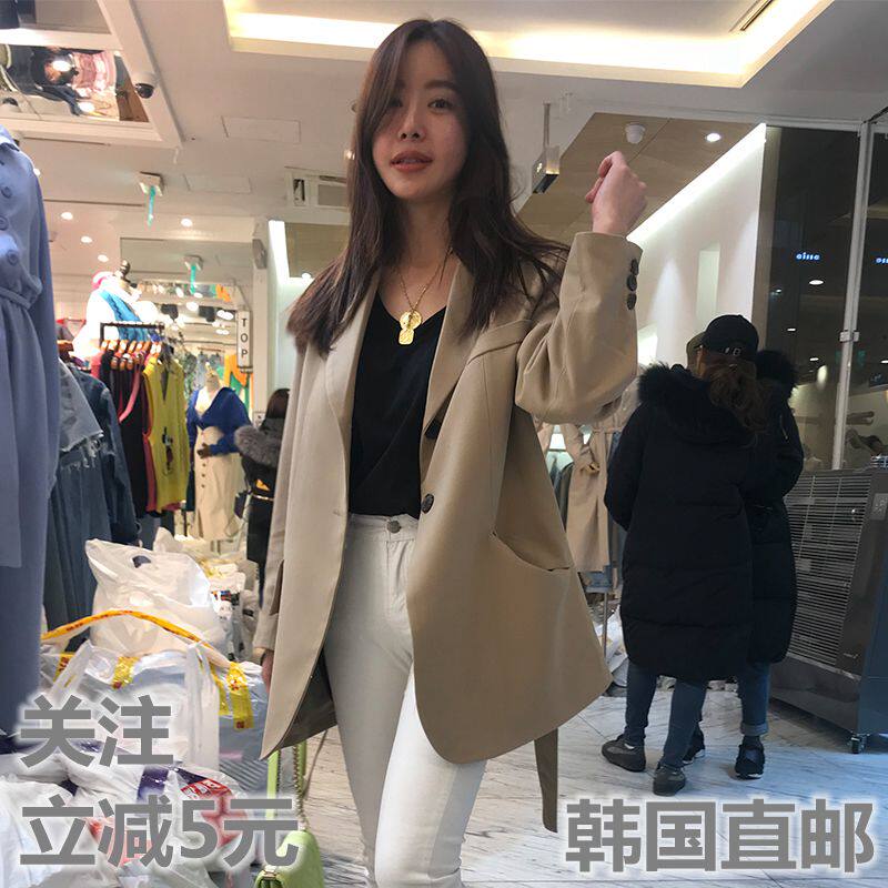 韩国东大门代购网红oversize西装外套女酷春西服上衣宽松休闲