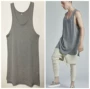 2019 mới cao đường phía trước ngắn hem dài uốn cong chia đáy áo thể thao nam cotton dài mồ hôi vest - Lót áo lót nam sát nách