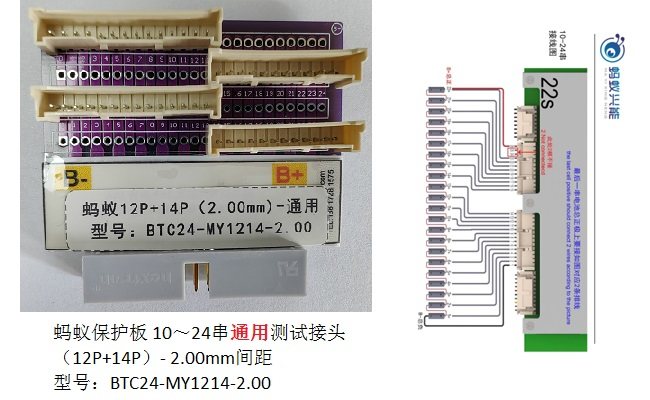客户定制1～24串测试接口板 （支持蚂蚁 /嘉佰达 /明唐等保护板）