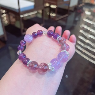 明星同款2025天然紫水晶多宝手链九子离火运手串女水晶圆珠正品
