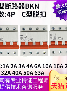 原装小型断路器BKN C型4P四相空开 (1 2 3 4 6 10 16 20 25 63) A