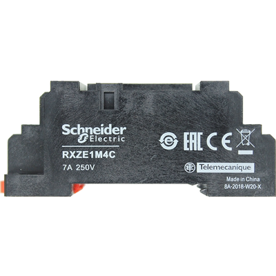 施耐德 RXZE1M4C 小型中间继电器底座 250V 7A 14孔 四开四闭