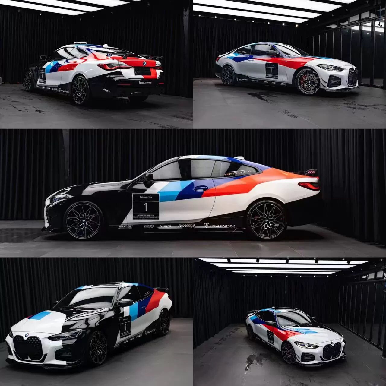 宝马系列赛道涂装彩绘汽车改色膜个性定制卡通动漫全车贴膜