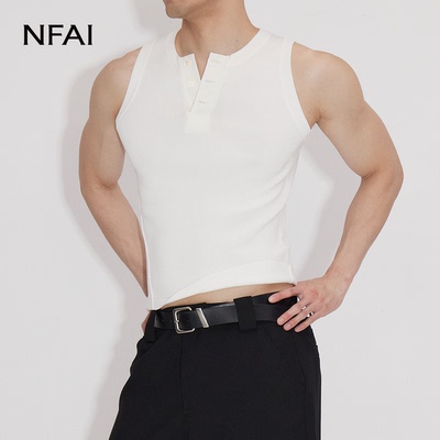 NFAI 25SS 开襟针织背心 V领设计/挺阔抗皱/修饰比例
