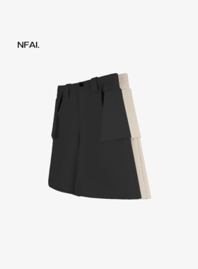（SALE）NFAI 浅咖/碳黑 “Saddle” 侧袋短裤 日本进口/抗皱