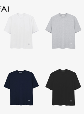 NFAI 宽松/修身 基础烫银廓形短袖280g/凉感/挺括不易皱/不易变形