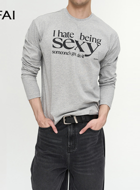 NFAI 黑/白/灰 SEXY长袖 轻薄舒适/舒适领口/肤感印花