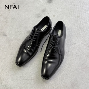 NFAI 26SS 尖头褶皱德比皮鞋 意产牛皮/自然褶皱/特调鞋楦