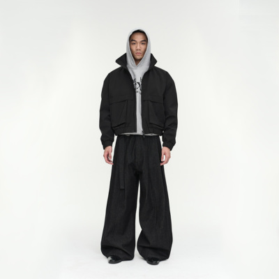 NFAI 麻袋牛仔裤 宽松廓形/层次设计/原色牛仔