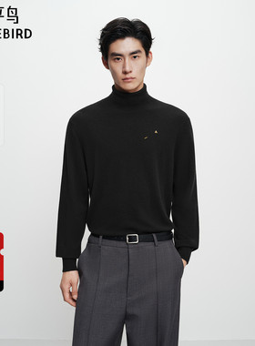 【商场同款】太平鸟男装100%山羊绒毛衫新款高领打底衫B1EGF4B12