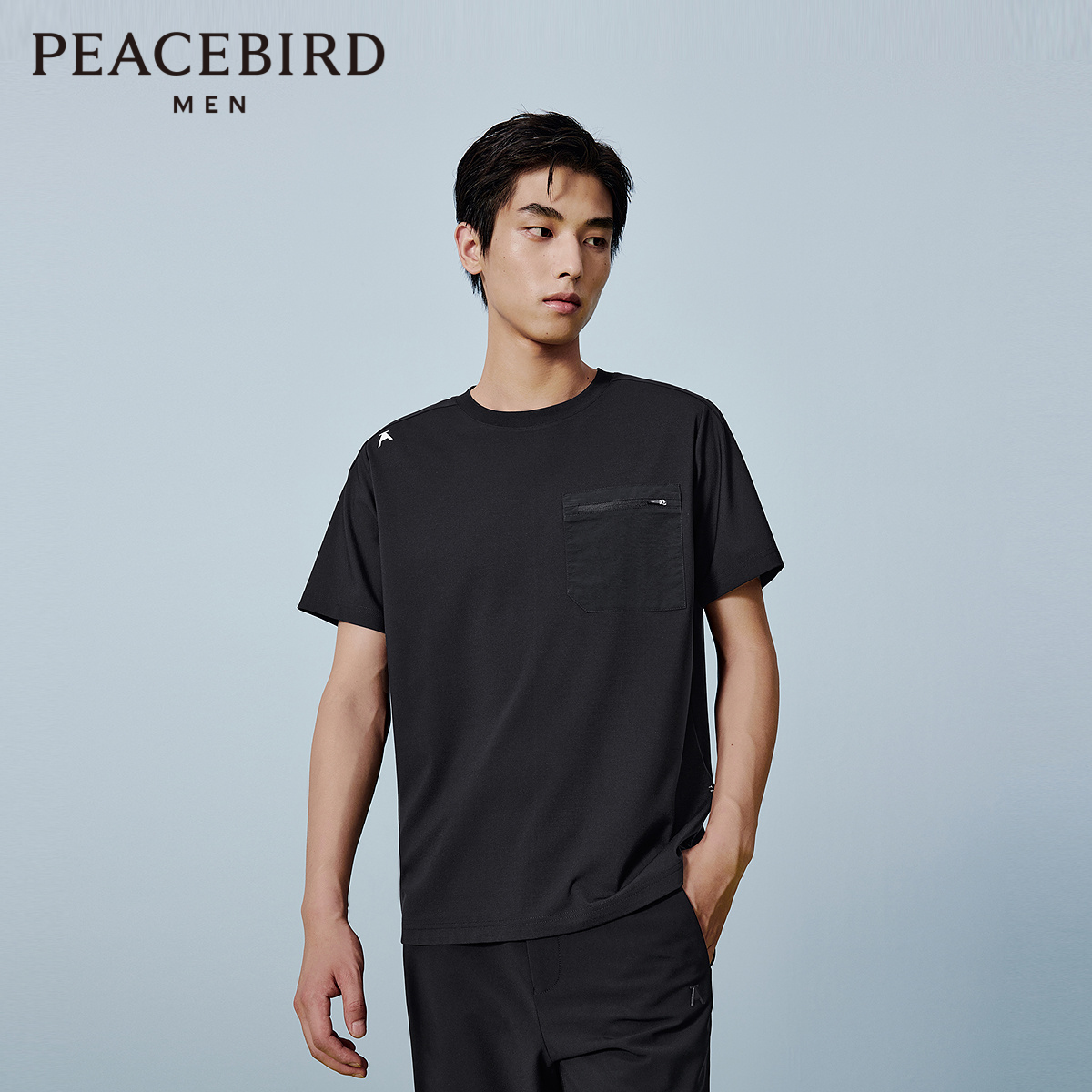 【商场同款】太平鸟男装户外工装短袖T恤春新款刺绣体恤B1CNE1331