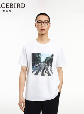 【音乐青】太平鸟男装秋季新款纯棉短袖T恤男B1CND3105商场同款