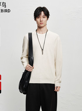 【商场同款】太平鸟男装 2025年冬季新款打底衫米白毛衫B1EBF4235