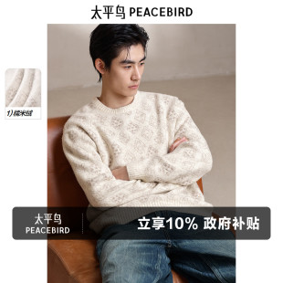休闲毛衫 时尚 毛衣针织衫 热卖 太平鸟男装 当季 麻将毛衣 糯米绒