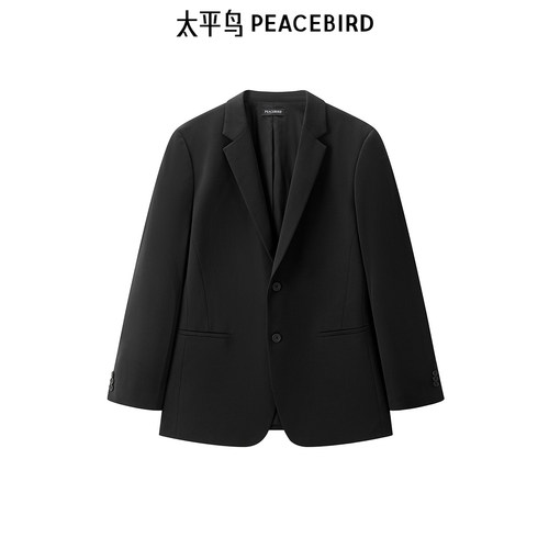 太平鸟男装 商务西装男秋季莫代尔弹力修身单排扣西服外套男