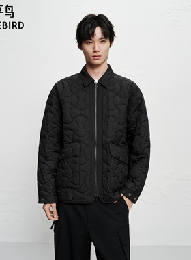 【商场同款】太平鸟男装 休闲棉衣20D潮流绗线男士棉衣B2ABF4123