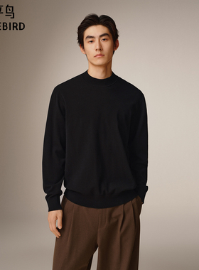 【商场同款】太平鸟男装 休闲毛衫纯色时尚修身男士毛衣B1EBF4428