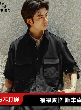 【商场同款】太平鸟男装 牛仔衬衫男秋季时尚男士衬衣B1CHF3324