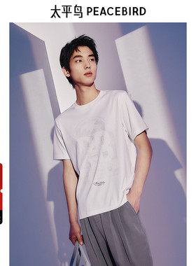 太平鸟男装 NiceT休闲T恤发泡印短袖上衣
