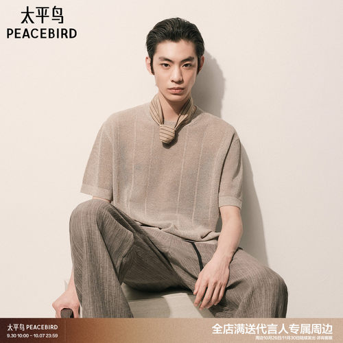 太平鸟男装 2026年夏季新款针织短袖T恤男B1EEG241Q