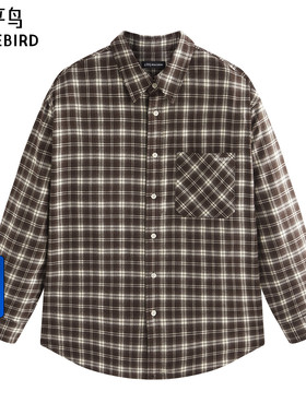 【商场同款】太平鸟男装衬衫26春季新款外穿格纹衬衣 B2CHG111L