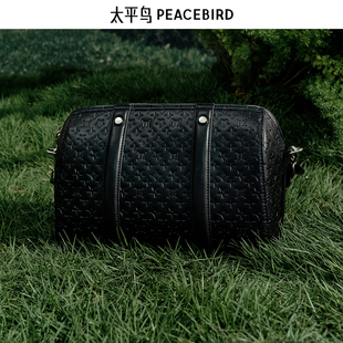 太平鸟男装 老花单肩包柔软耐磨手提包可斜跨包 休闲时尚
