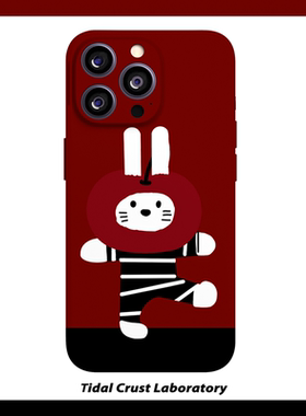 可爱兔兔旋转跳舞红色菲林二合一手机壳适用苹果17nova14华为p70mate60小米15opporen14ovivo荣耀300iPhone16