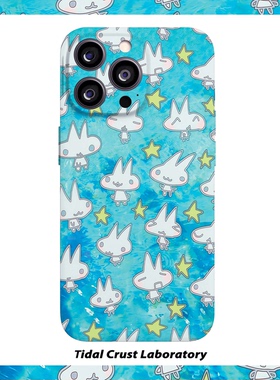 蓝色渐变星星兔子治愈菲林二合一手机壳适用苹果17nova14华为p70mate60小米15opporen14ovivo荣耀300iPhone16