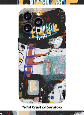 黑色涂鸦炫无所谓拼接菲林二合一手机壳适用苹果17nova14华为p70mate60小米15opporen14ovivo荣耀300iPhone16