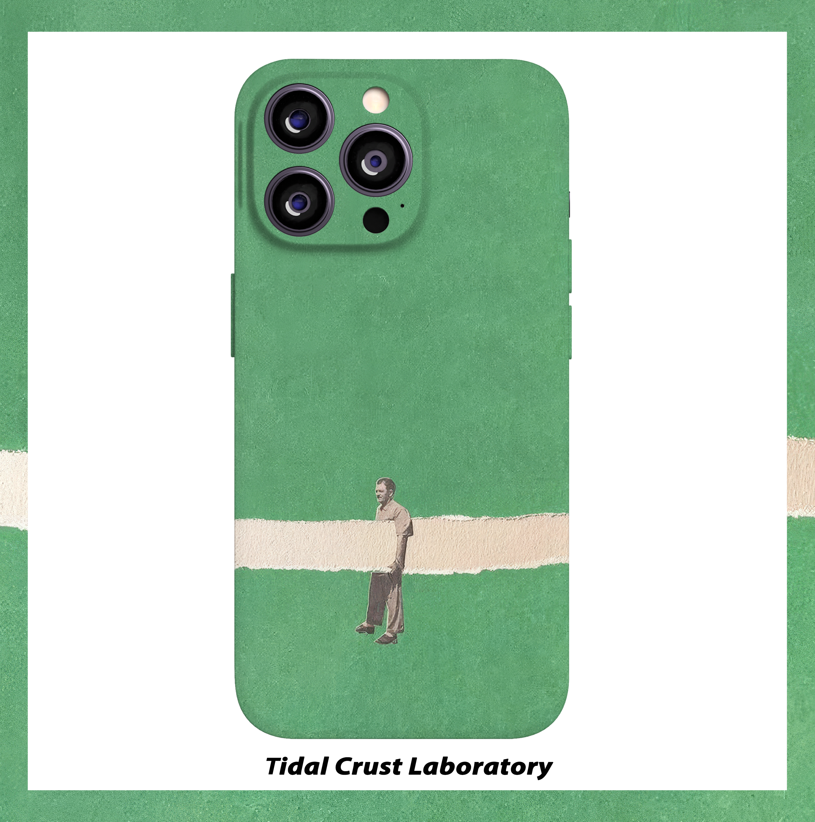 复古绿底上搞怪行人菲林二合一手机壳适用苹果17nova14华为p70mate60小米15opporen14ovivo荣耀300iPhone16