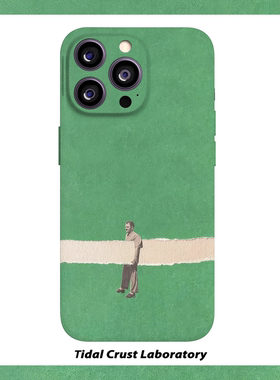 复古绿底上搞怪行人菲林二合一手机壳适用苹果17nova14华为p70mate60小米15opporen14ovivo荣耀300iPhone16